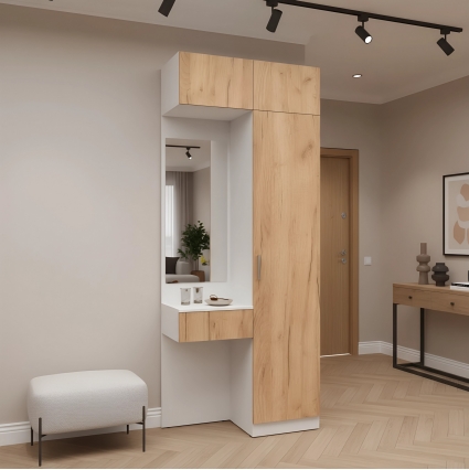 Набор мебели для прихожей "Марсель-203" МР 01-203 В2490 Ш1000 Г420 (ЛДСП Дуб крафт золотой) Набор мебели для прихожей "Марсель-203" МР 01-203 В2490 Ш1000 Г420 (ЛДСП Дуб крафт золотой)